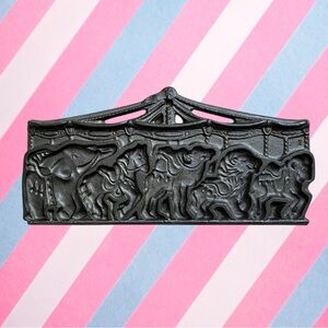 John Wright Cast Iron Carousel Circus Animals Double Sided Cookie Mold